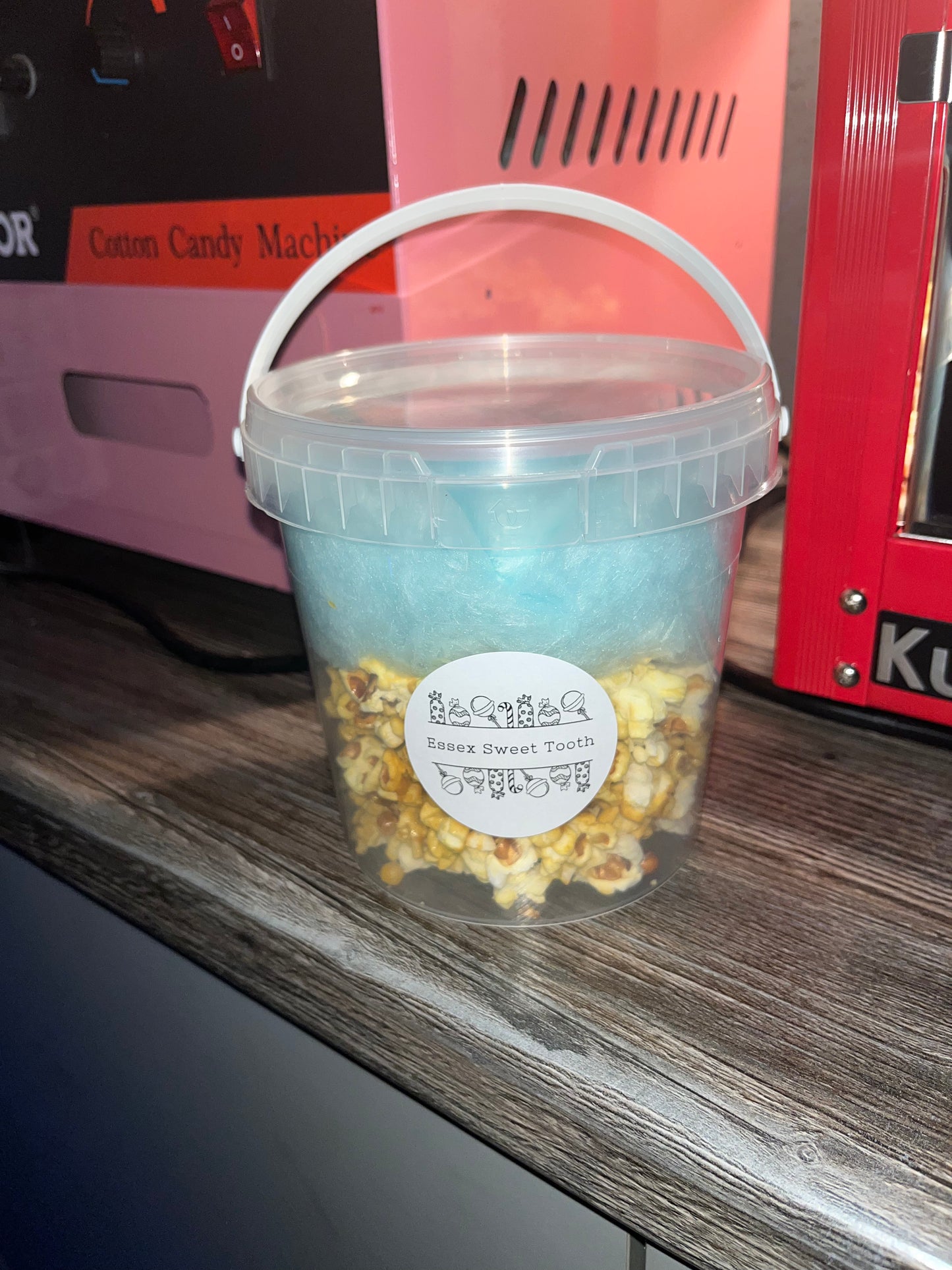 1L Bucket Half Popcorn & Half Candy Floss